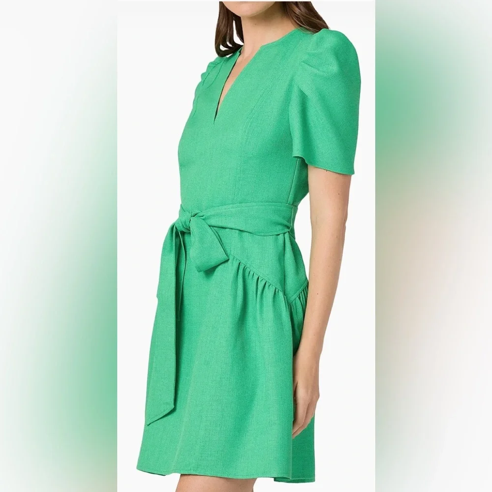Shoshanna Kylie Spring Green Mini Dress sz 2 Tie NEW NWT - Picture 4 of 4